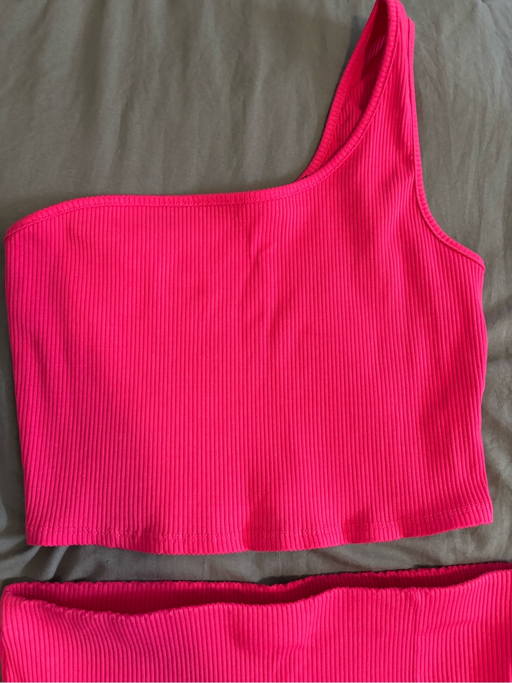 Lulu's Vibrant Hot Pink Ribbed Two-Piece Set - Picture 7 of 8